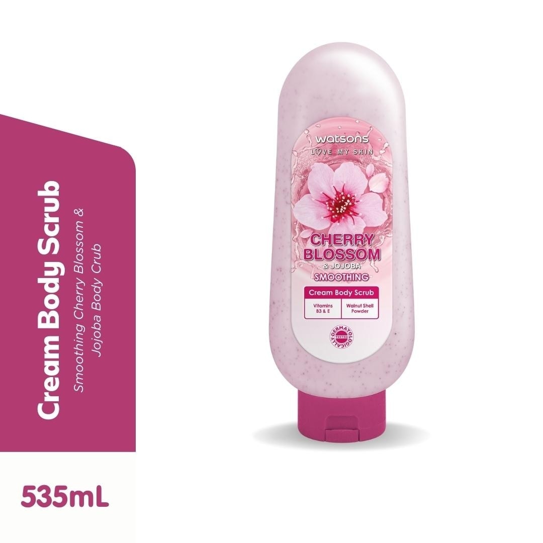 WATSONS LOVE MY SKIN Cherry Blossom & Jojoba Smoothing Cream Body Scrub 535ml