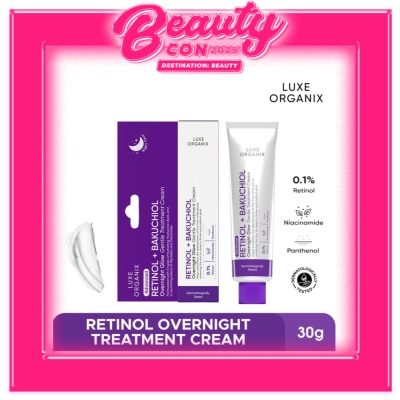 LUXE ORGANIX Retinol+ Bakuchiol Overnight Glow Gentle Treatment Cream 30g
