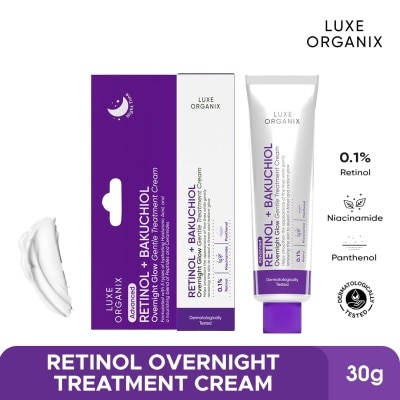 LUXE ORGANIX Retinol+ Bakuchiol Overnight Glow Gentle Treatment Cream 30g