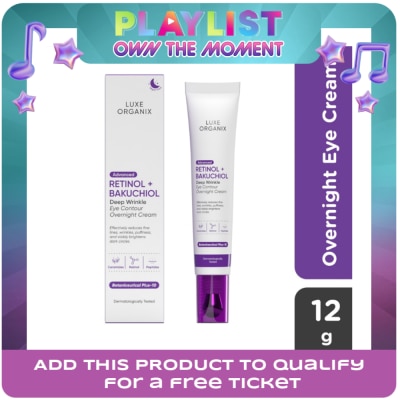 LUXE ORGANIX - Advanced Retinol + Bakuchiol Deep Wrinkle Eye Contour Overnight Cream 12g