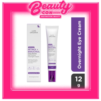 LUXE ORGANIX Advanced Retinol + Bakuchiol Deep Wrinkle Eye Contour Overnight Cream 12g