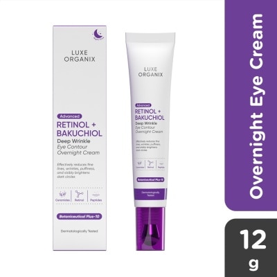 LUXE ORGANIX Advanced Retinol + Bakuchiol Deep Wrinkle Eye Contour Overnight Cream 12g