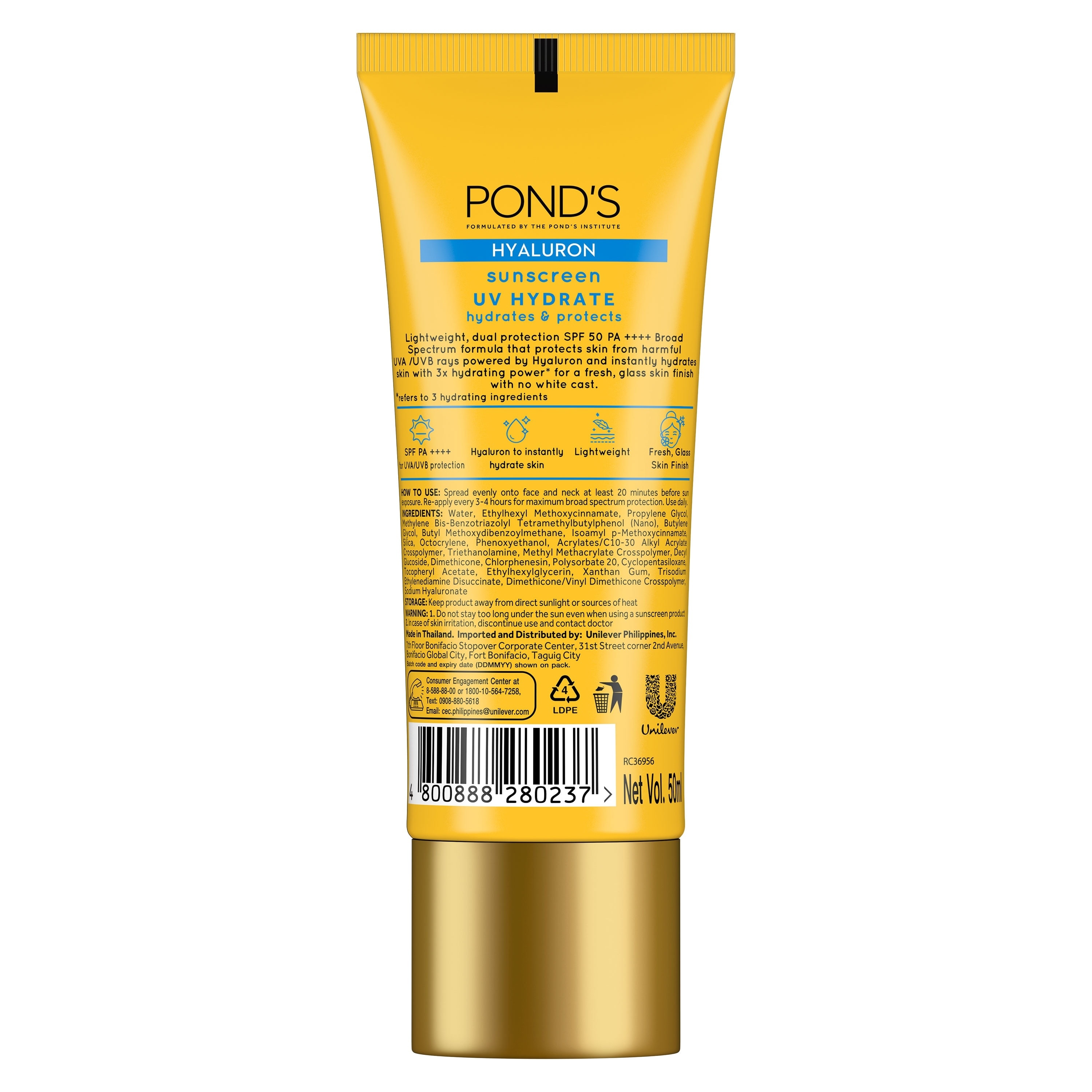 Hyaluron Sunscreen SPF50 PA++++ UV Hydrate 50ml