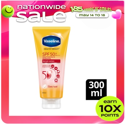 VASELINE - Healthy Bright SPF50+ PA++++ Daily Protection & Brightening Serum Lotion 300ml