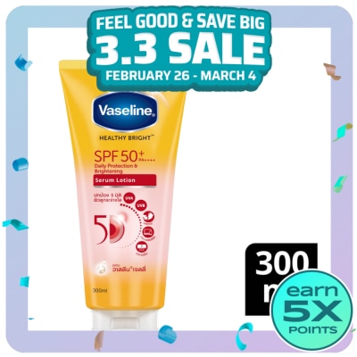VASELINE Healthy Bright SPF50+ PA++++ Daily Protection & Brightening Serum Lotion 300ml