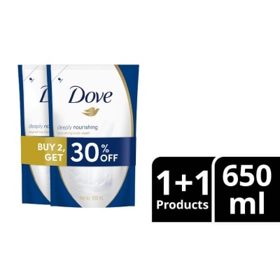 DOVE DOVE Deeply Nourish Body Wash 1 + 1 650ml