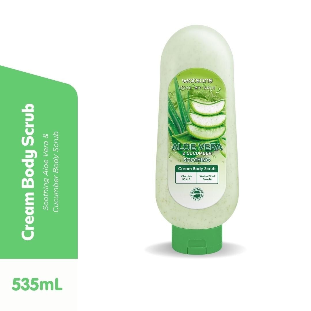 WATSONS LOVE MY SKIN Aloe Vera & Cucumber Soothing Cream Body Scrub 535ml