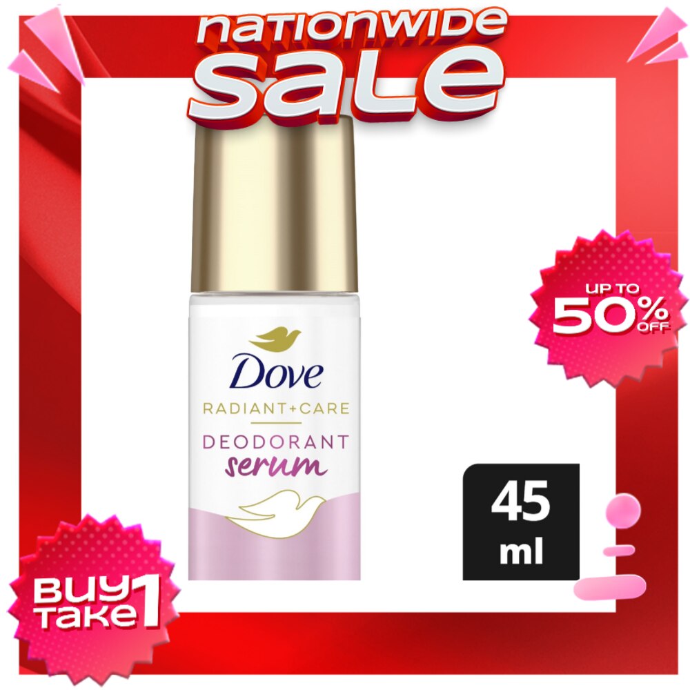 Dove Radiant + Care Deodorant Serum Roll On 3% Niacinamide 10x Collagen Deep Renew 45ml