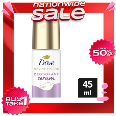 DOVE Dove Radiant + Care Deodorant Serum Roll On 3% Niacinamide 10x Omega 6 Pore Smoothener 45ml