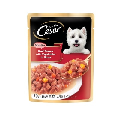 CESAR Pouch Beef Flavour with Vegetables in Gravy 70G