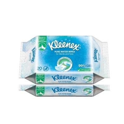 KLEENEX KLEENEX PURE WATER WIPES 20 PULLS X 2