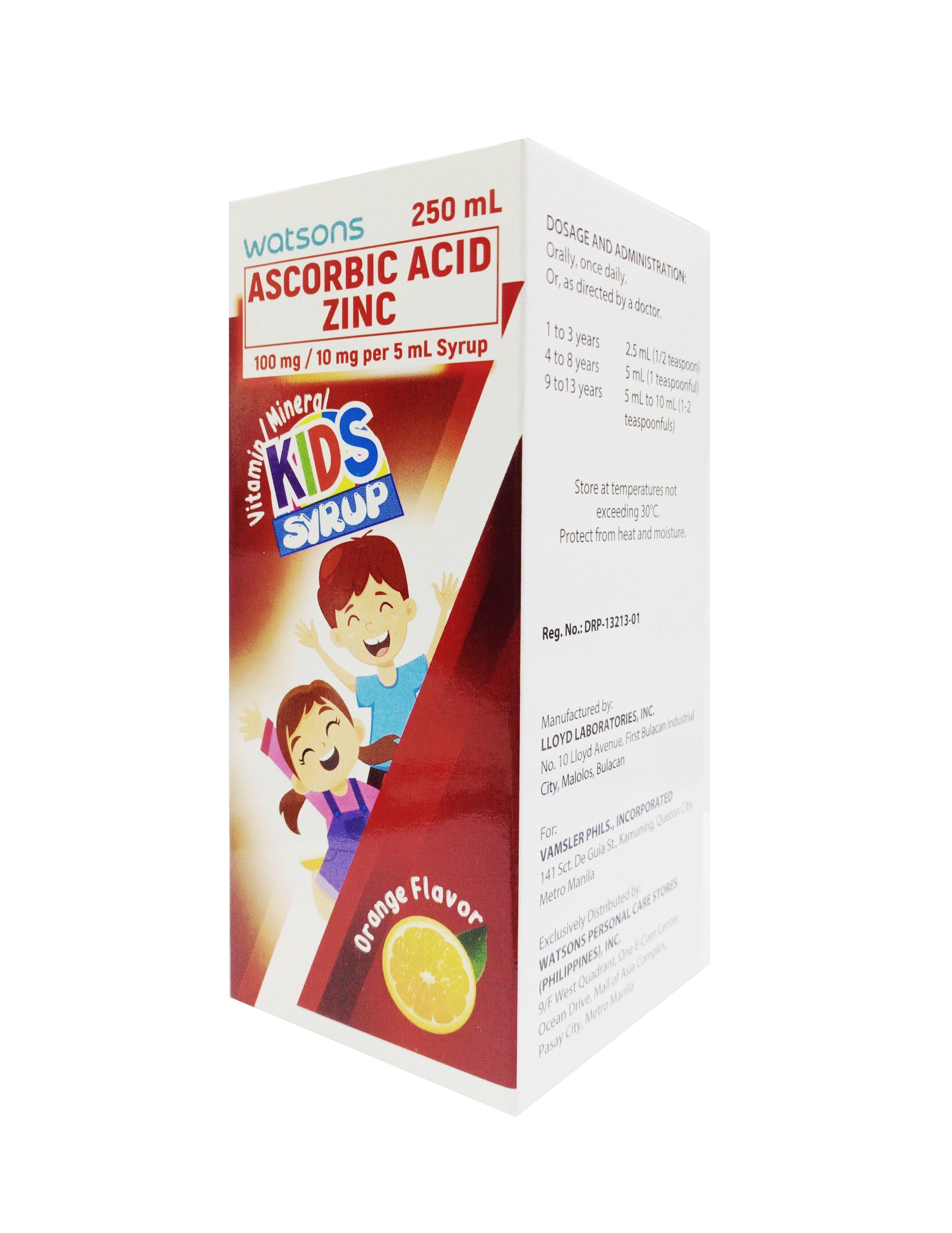 Ascorbic Acid + Zinc Kids Vitamins 250ml