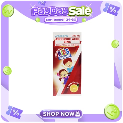 WATSONS GENERICS WATSONS GENERICS Ascorbic Acid + Zinc Kids Vitamins 250ml (Expiry: Jan. 2027) image