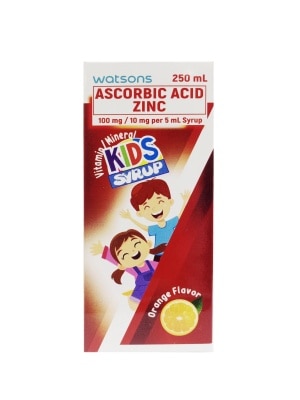WATSONS GENERICS WATSONS GENERICS Ascorbic Acid + Zinc Kids Vitamins 250ml (Expiry: Jan. 2027)