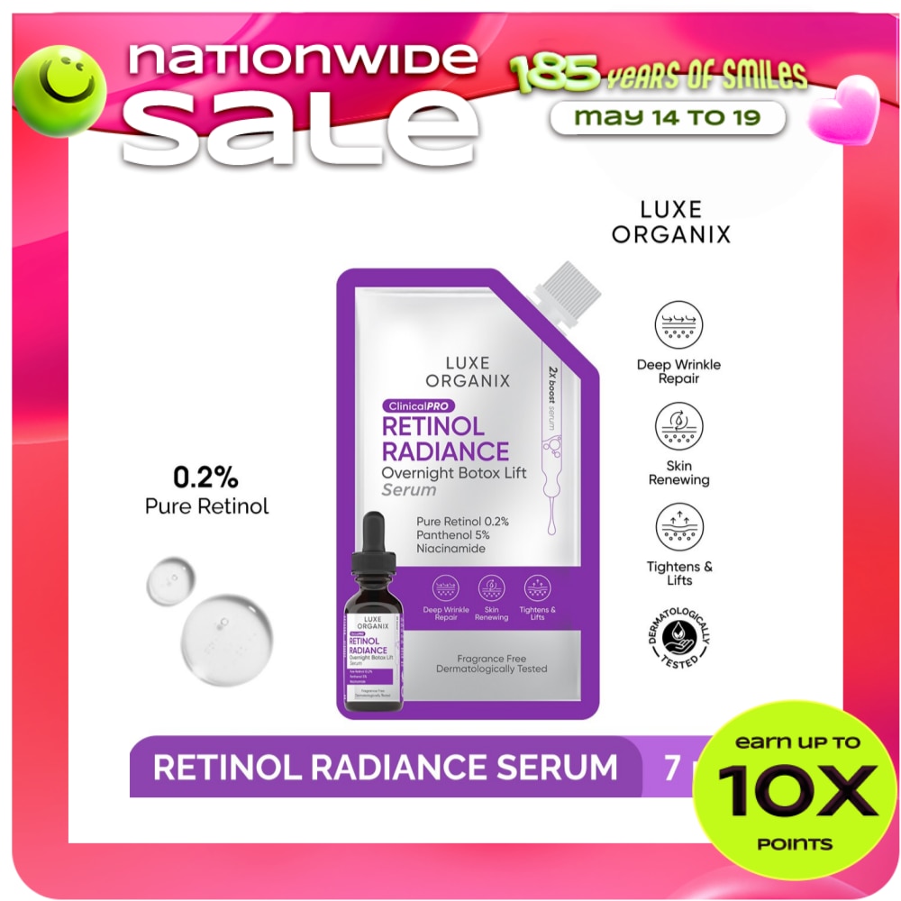 LUXE ORGANIX Clinical Pro Retinol Radiance Overnight Botox Lift Serum 7ml