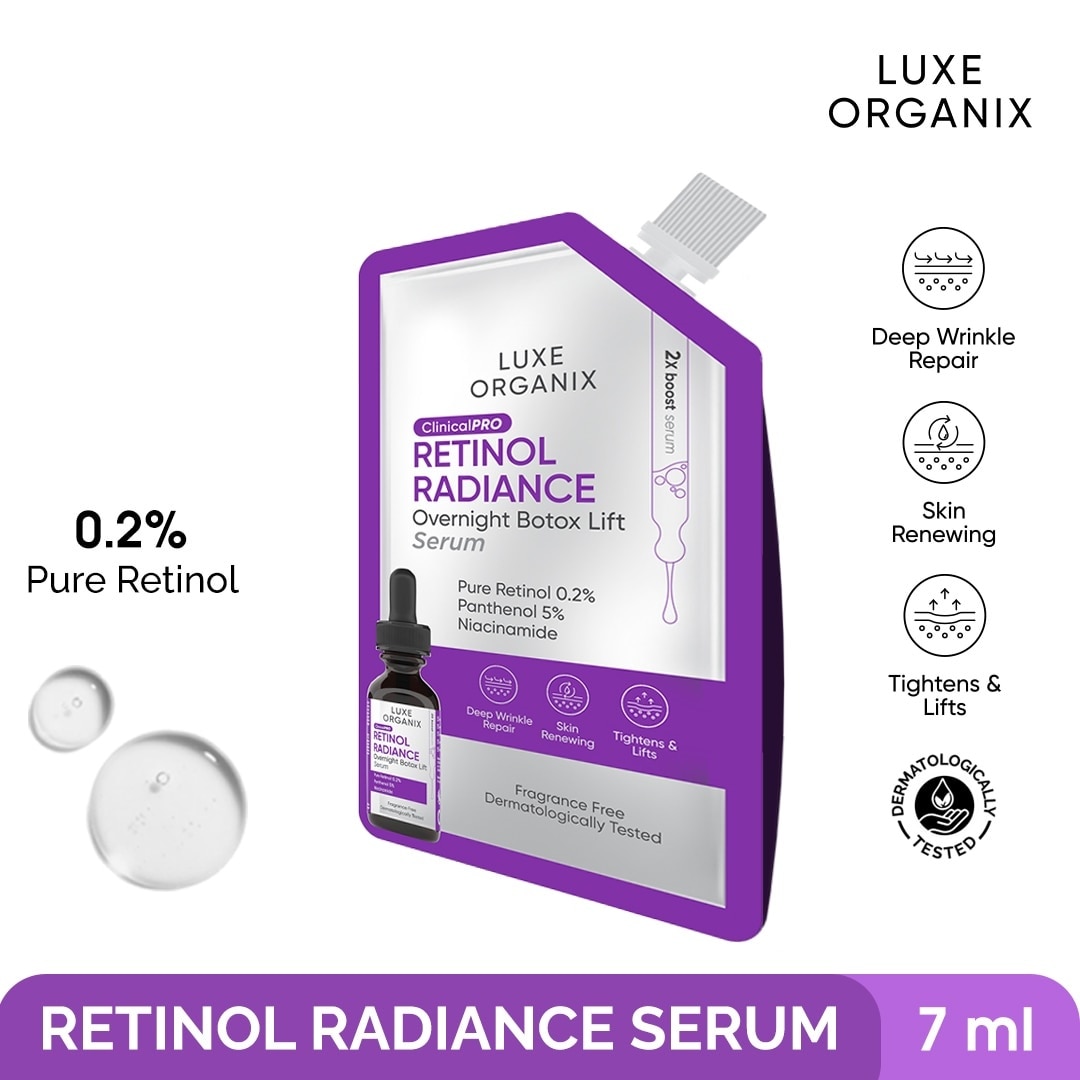 LUXE ORGANIX Clinical Pro Retinol Radiance Overnight Botox Lift Serum 7ml