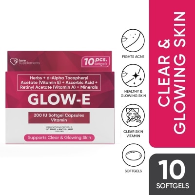 LOVE SUPPLEMENTS Glow-E Soft Gel Capsules Vitamin 10s