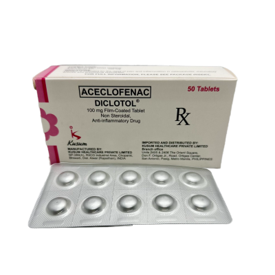 DICLOTOL Aceclofenac 100 mg Fim-Coated Tablet Non Steriodal Anti-Inflammatory Drug (sold per piece) [PRESCRIPTION REQUIRED]