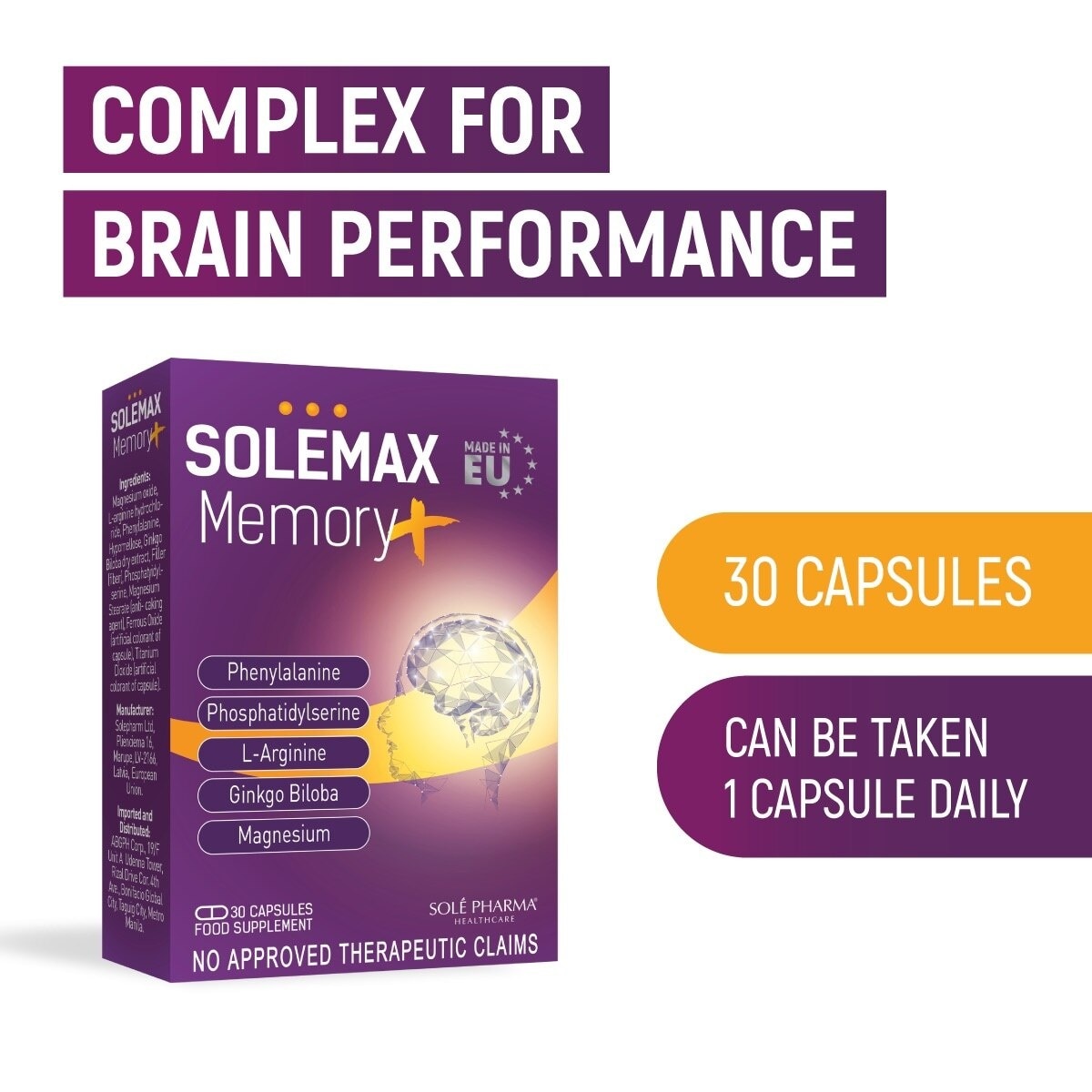 Solemax Memory Plus 30 Capsules