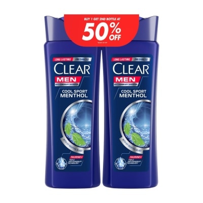 CLEAR CLEAR Men Anti Dandruff Shampoo Cool Sport Menthol Buy 1 Get 2nd Bottle At 50% Off 170ML