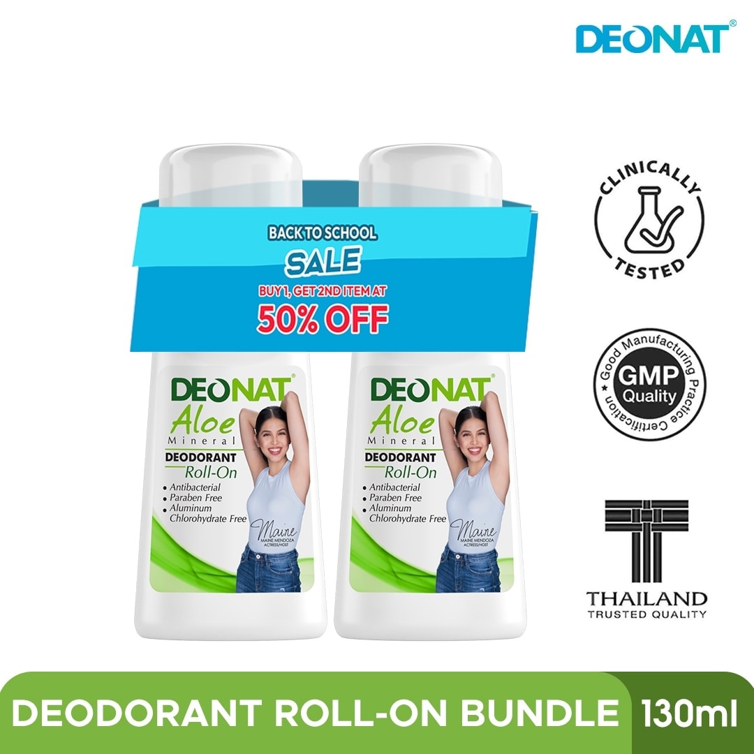 DEONAT Aloe Mineral Deodorant Roll On 65ml x 2pcs