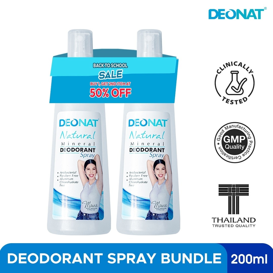 DEONAT Natural Mineral Deodorant Spray 100ml x 2pcs
