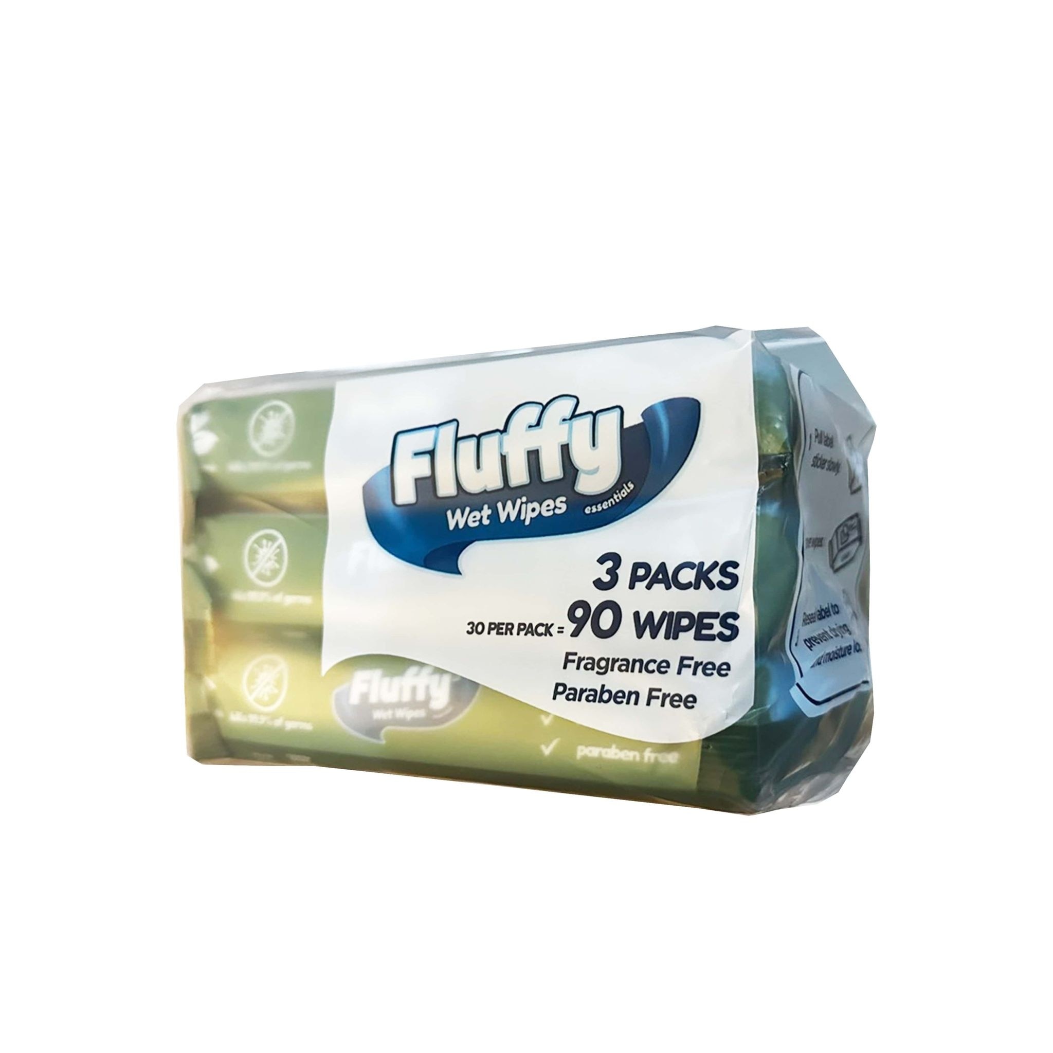 FLUFFY Wet Wipes Essentials 30s x3