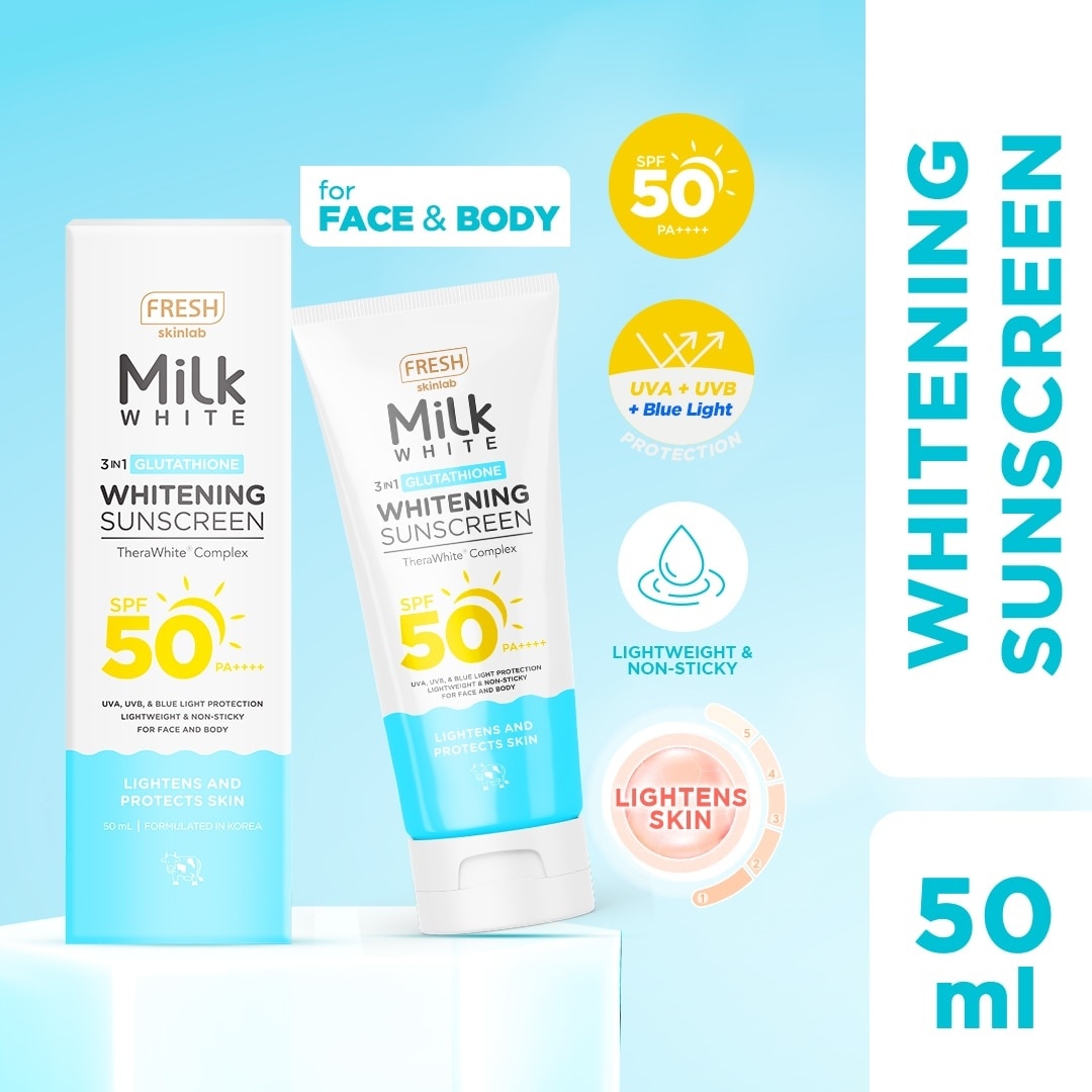 FRESH Skinlab Milk White 3 in 1 Glutathione Whitening Sunscreen SPF 50 50ml