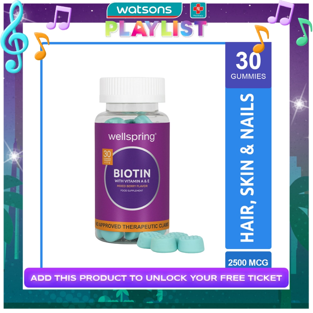 WELLSPRING Biotin With Vitamin A & E Gummies 30s