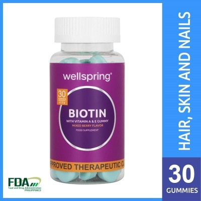 WELLSPRING WELLSPRING Biotin With Vitamin A & E Gummies 30s