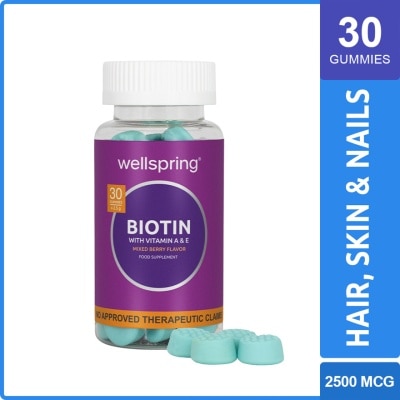 WELLSPRING WELLSPRING Biotin With Vitamin A & E Gummies 30s