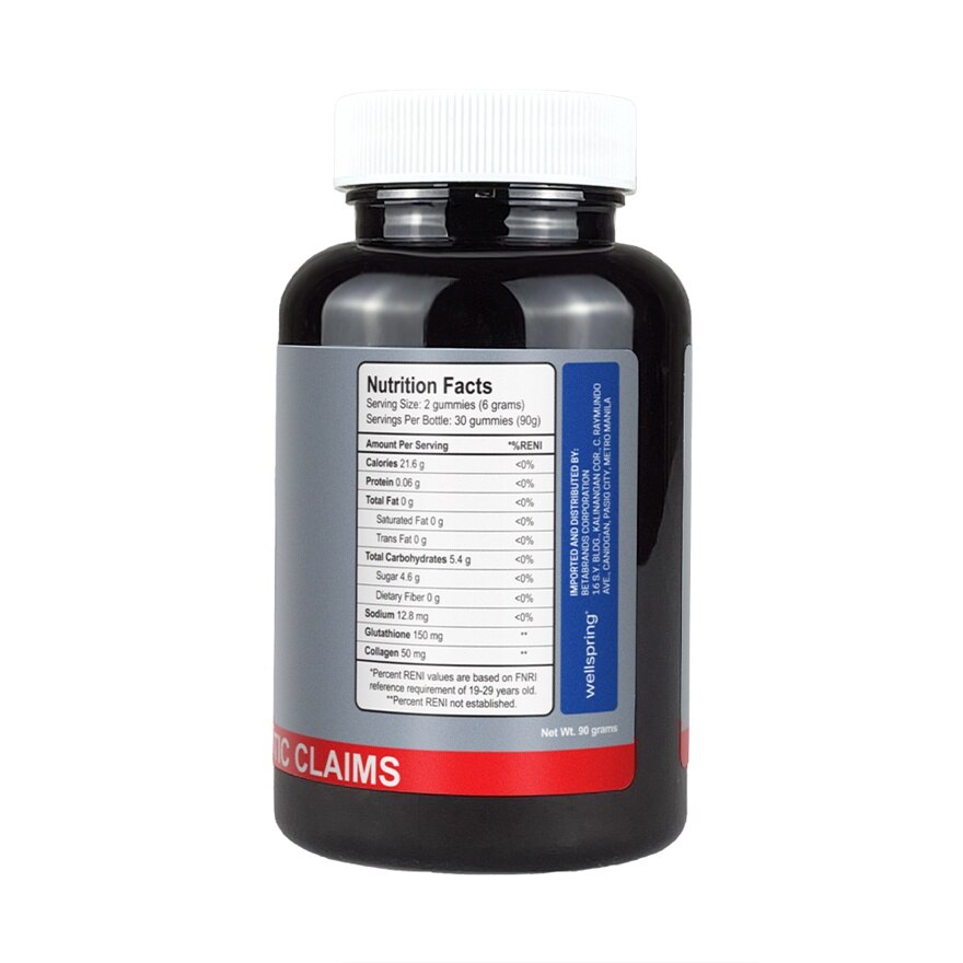 WELLSPRING Glutathione With Collagen Peach Flavor Gummies 30s