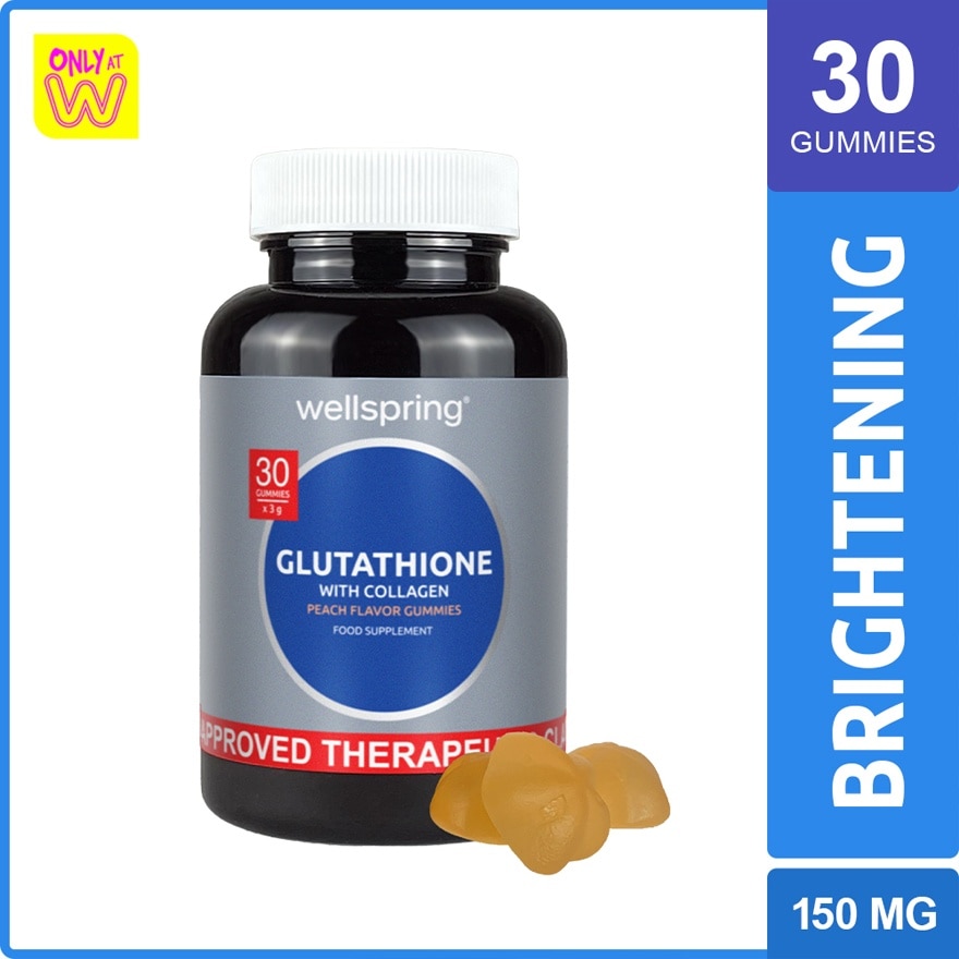 WELLSPRING Glutathione With Collagen Peach Flavor Gummies 30s