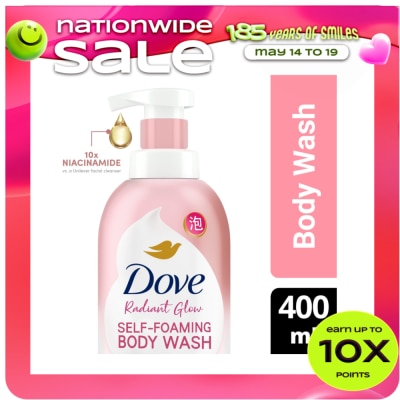 DOVE - Cloud Self-Foaming Body Wash Radiant Glow With Niacinamide 400ml