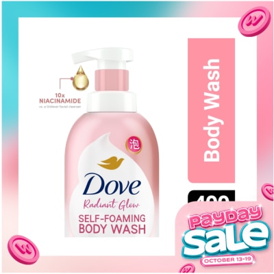 DOVE Cloud Self Foaming Body Wash Radiant Glow With Niacinamide 400ml image