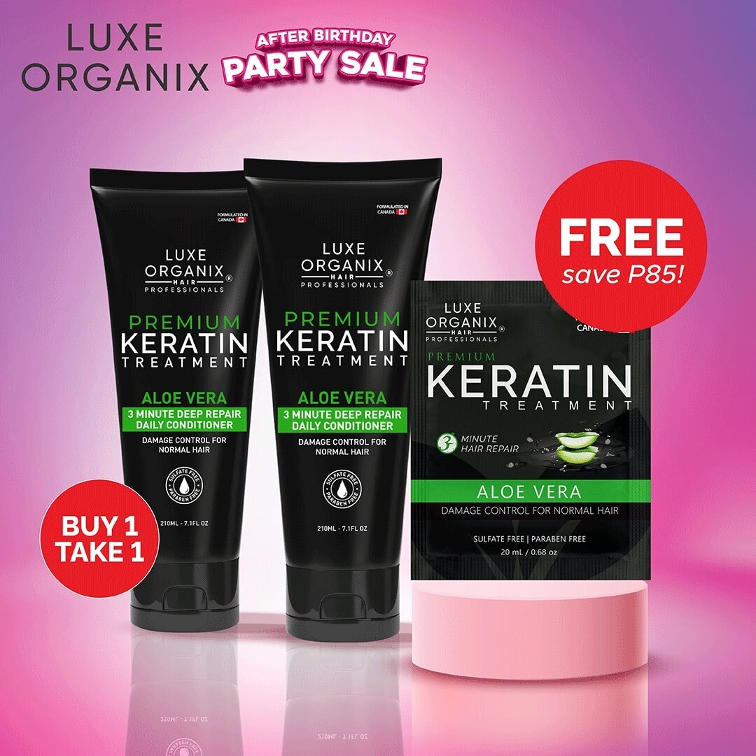 LUXE ORGANIX Birthday Kit Keratin Treatment  Aloe Vera 210ml BUY 1 TAKE 1 + FREE Keratin 20ml