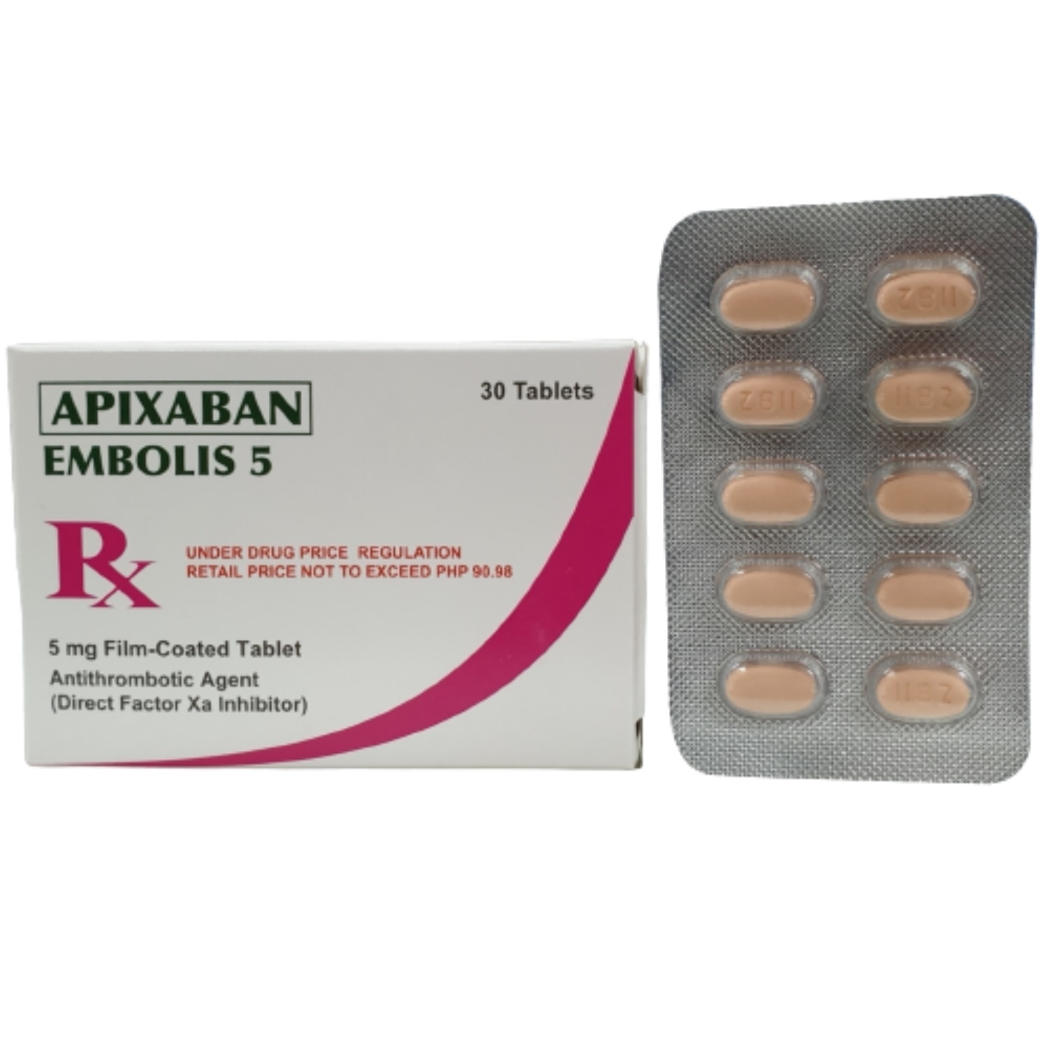 5mg FCT Antithrombotic Agent (Direct Factor Xa Inhibitor) Sold Per Piece [PRESCRIPTION REQUIRED]