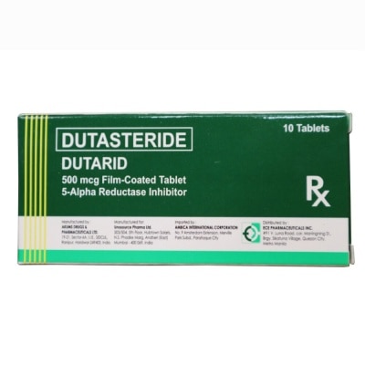 DUTARID Dutasteride 500mcg Film-coated tablet 5 Alpha Reductase Inhibitor Sold Per Piece [PRESCRIPTION REQUIRED]