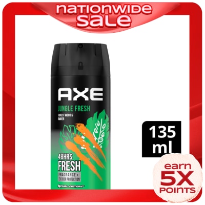 AXE AXE Jungle Fresh Forest Wood And Amber 48hrs Deodorant Bodyspray 135ml