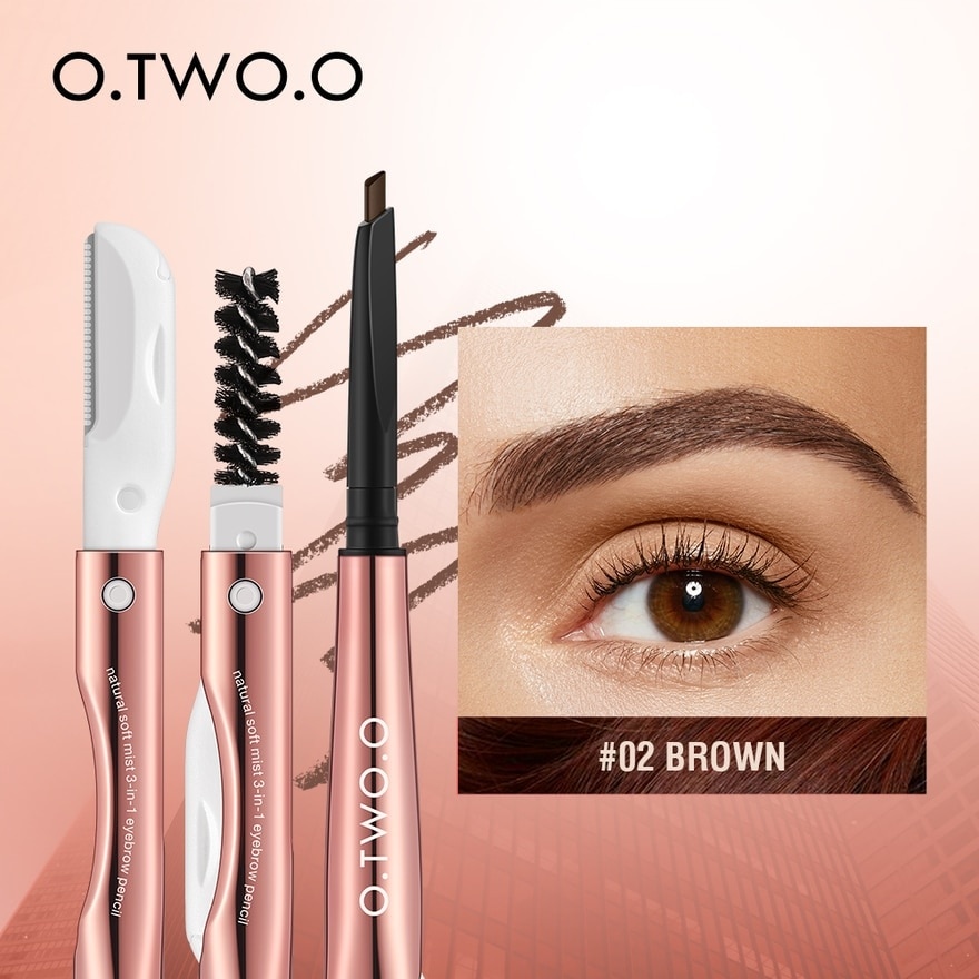 OTWOO Natural Soft Mist 3 In 1 Eyebrow Pencil 02