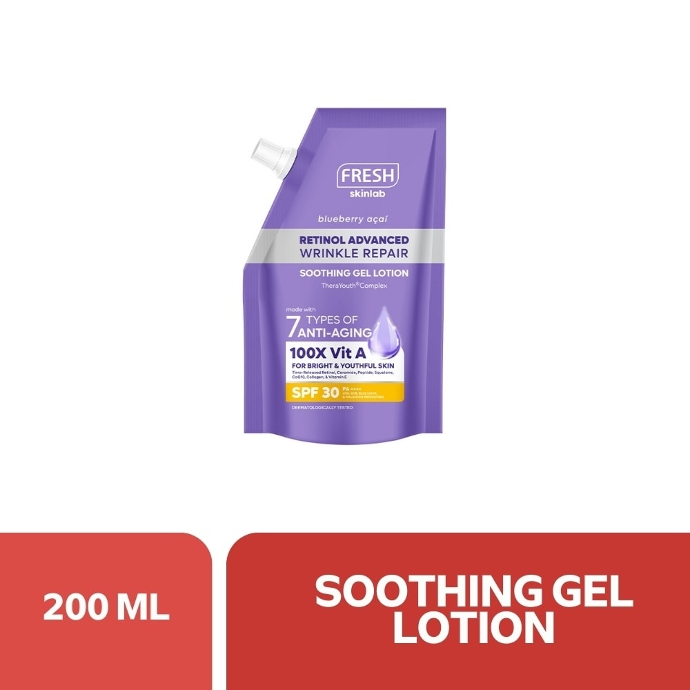 FRESH Skinlab Blueberry Acai Retinol Advance Wrinkle Repair Soothing Gel Lotion SPF 30 200ml