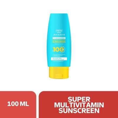 FRESH FRESH Jeju Aloe Ice 3 in 1 Niacinamide Super Multivitamin Sunscreen SPF 100 100ml