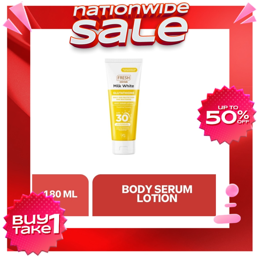 FRESH Skinlab Milk White Glutathione Body Serum Lotion SPF 30 180ml