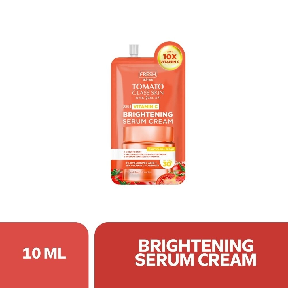 FRESH Skinlab Tomato Glass Skin 3 in 1 Vitamin C Brightening Serum Cream SPF 30 10ml