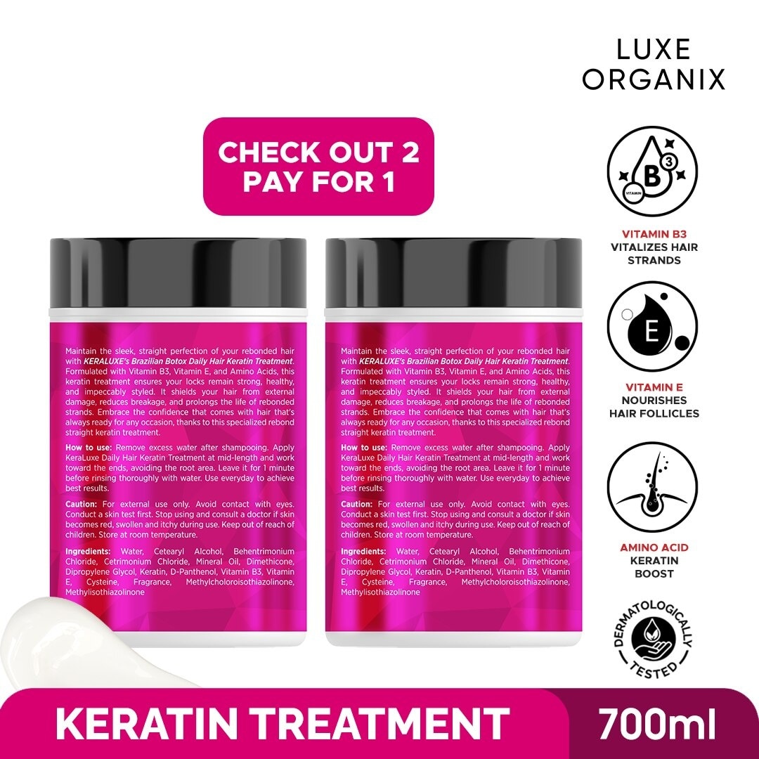 KERA LUXE Salon Perfection Brazillian Botox Daily Keratin Treatment Rebond Straight 700ml