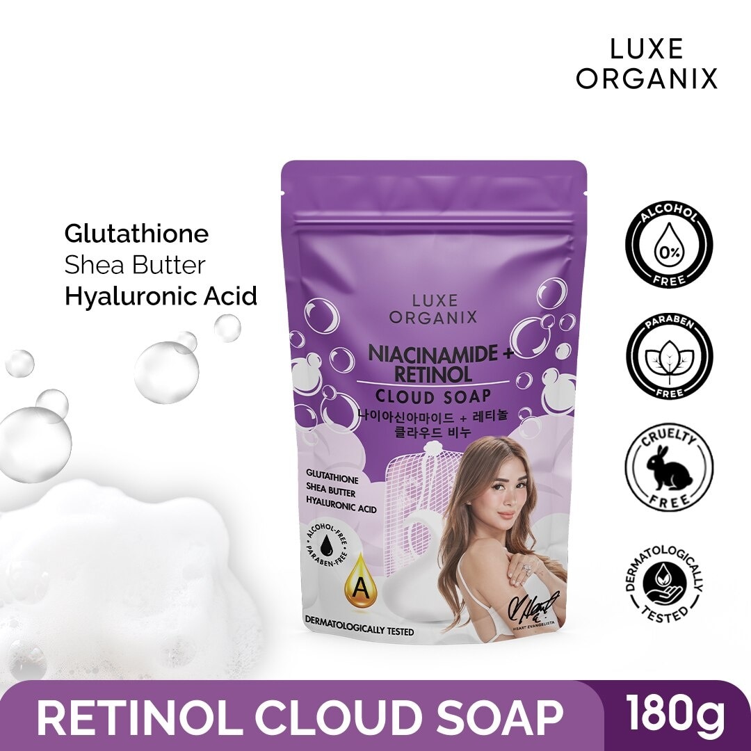 LUXE ORGANIX NIACINAMIDE + RETINOL CLOUD SOAP 180G