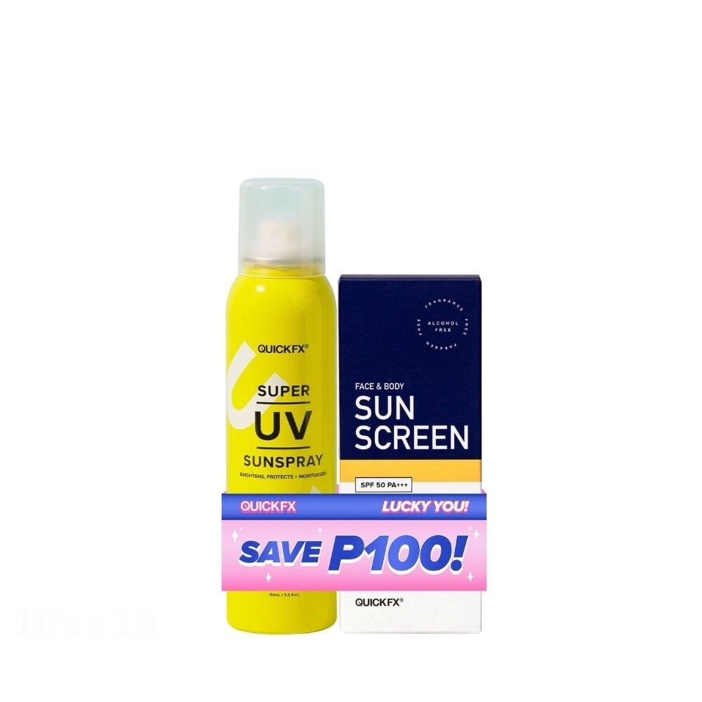 QUICKFX Super UV Sunspray 150ml Plus Sunscreen 30g