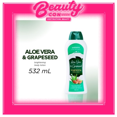WATSONS Watsons Aloe Vera And Grapeseed Brightening Body Lotion 532Ml