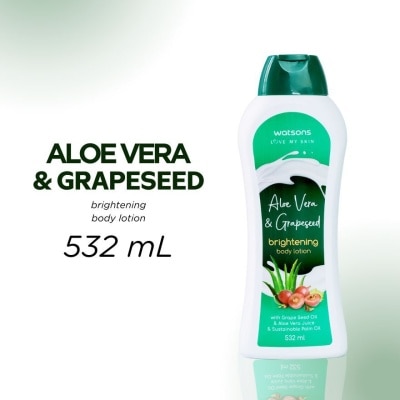 WATSONS Watsons Aloe Vera And Grapeseed Brightening Body Lotion 532Ml