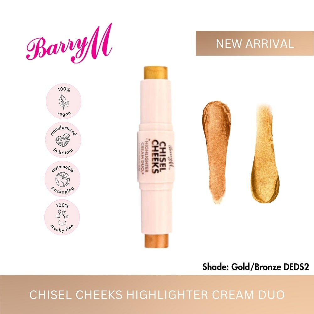 BARRY M Chisel Cheeks Highlighter Cream Duo Gold Bronze